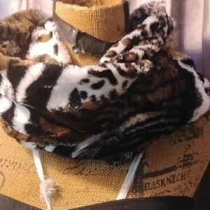 Animal Print Faux Fur Scarf